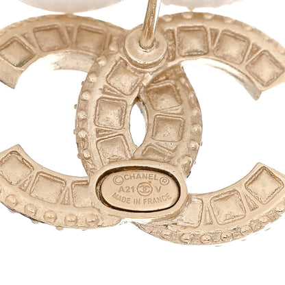 Chanel Crystal Timeless CC Earrings Gold 4 of 4