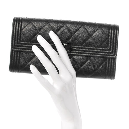 Chanel Caviar Quilted Boy Flap Wallet So Black 2 of 9
