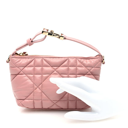 Christian Dior Calfskin Macrocannage Small Diortravel Nomad Pouch Old Rose 2 of 9