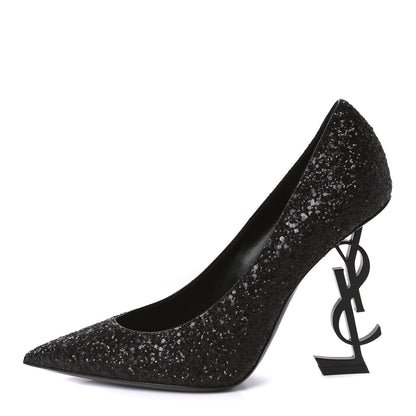 Saint Laurent Glitter Opyum 100 Pumps 38 Black 1 of 10