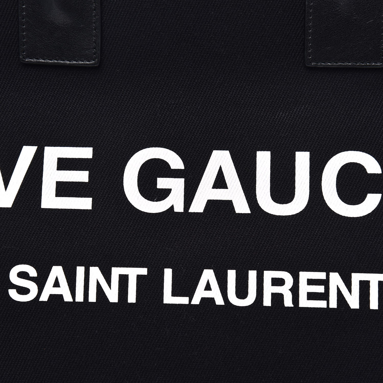 Saint Laurent Linen Calfskin Rive Gauche Tote Black 7 of 9