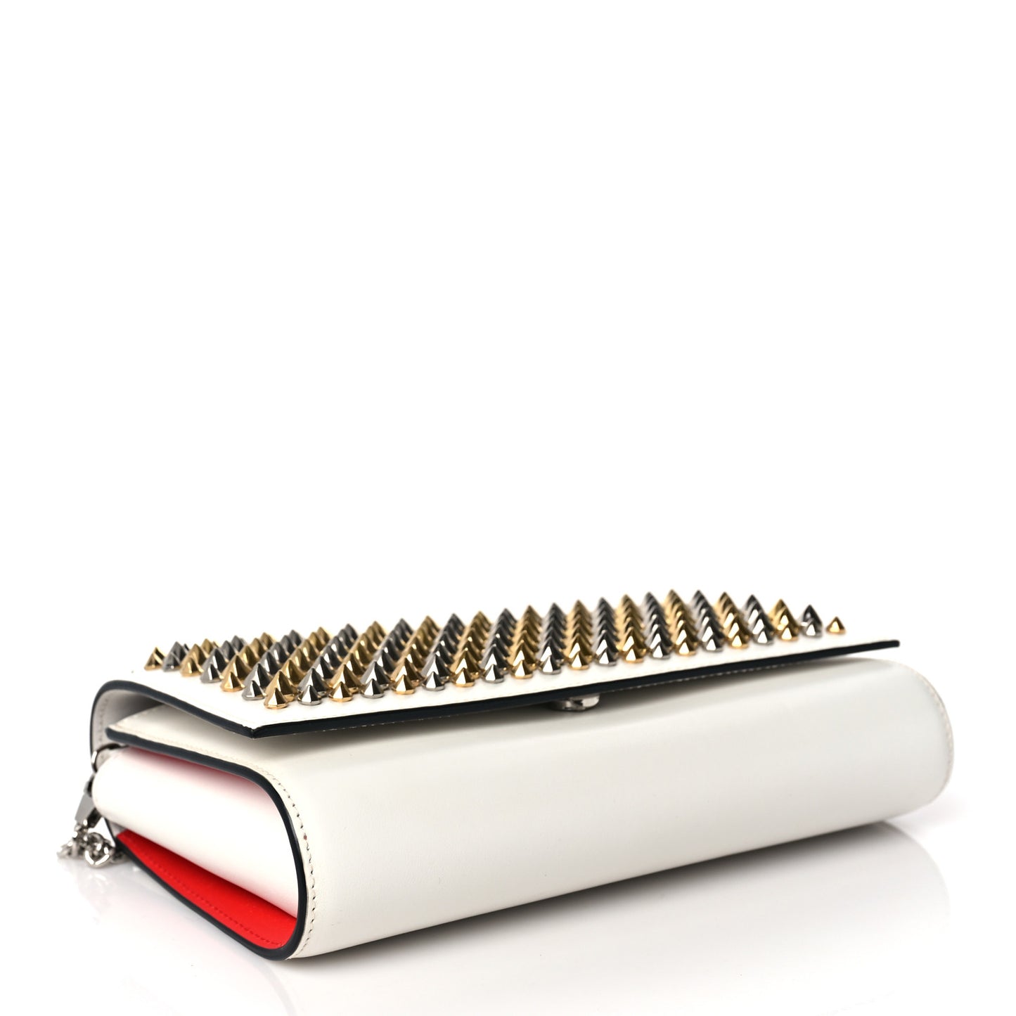 Calfskin Spikes Paloma Clutch Snow