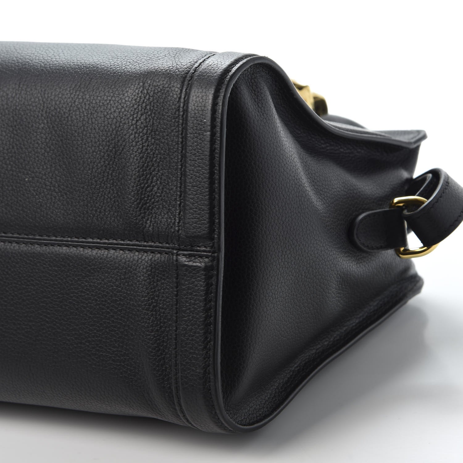Alexander McQueen Pebbled Calfskin Small Skull Padlock Zip Around Tote Black 6 of 10