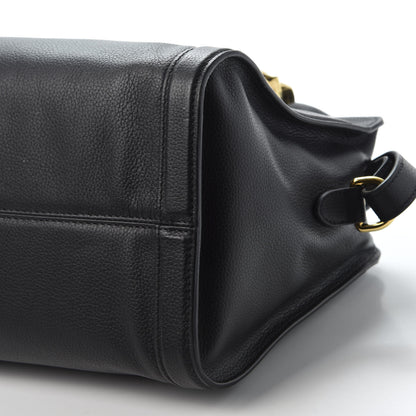 Alexander McQueen Pebbled Calfskin Small Skull Padlock Zip Around Tote Black 6 of 10