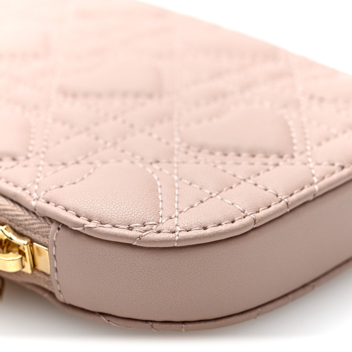 Lambskin Cannage Dioramour Lady Dior Phone Holder Light Pink Light Pink