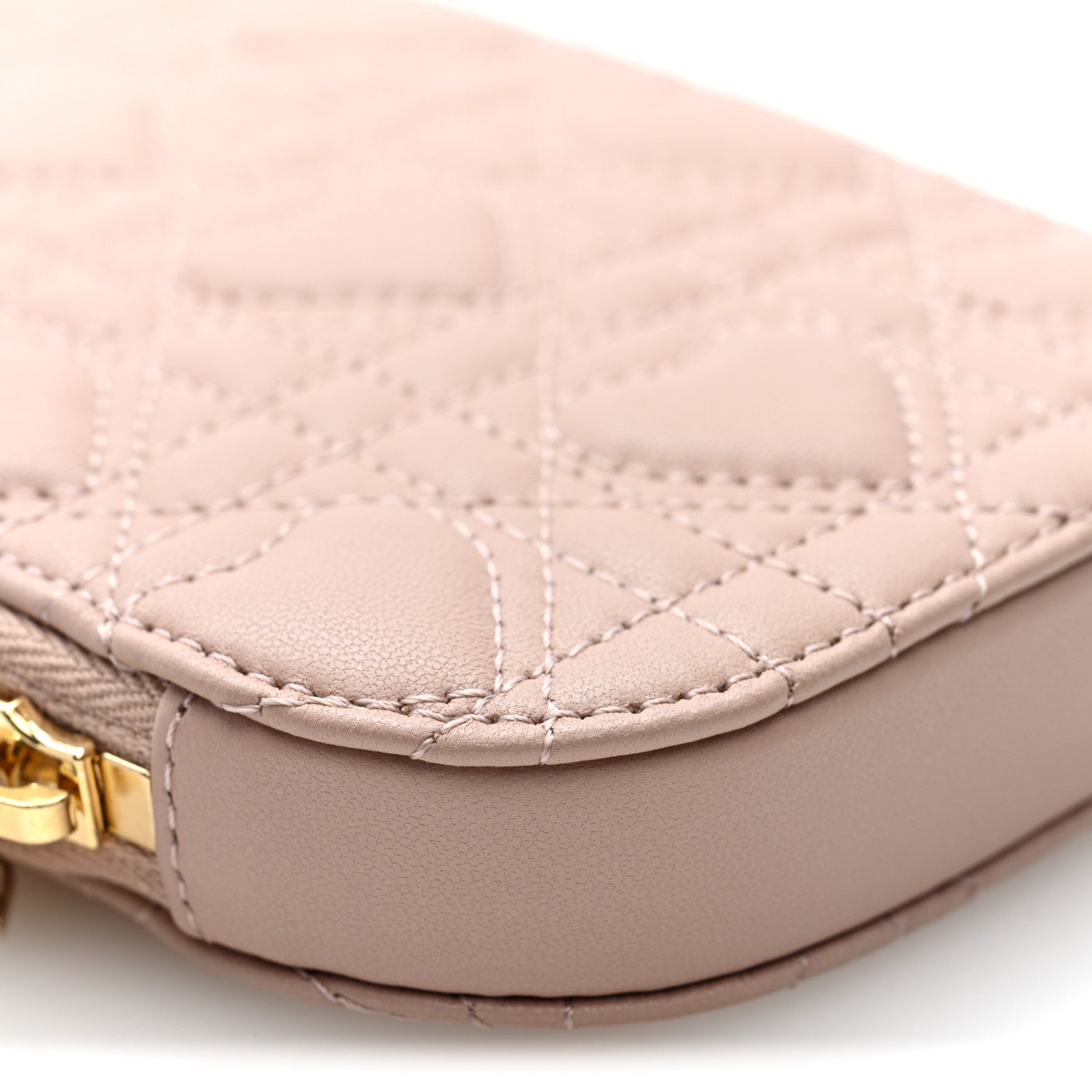 Christian Dior Lambskin Cannage Dioramour Lady Dior Phone Holder Light Pink Light Pink 8 of 9
