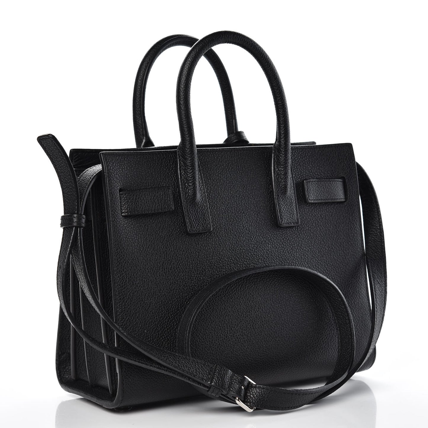 Grained Calfskin Nano Sac De Jour Black