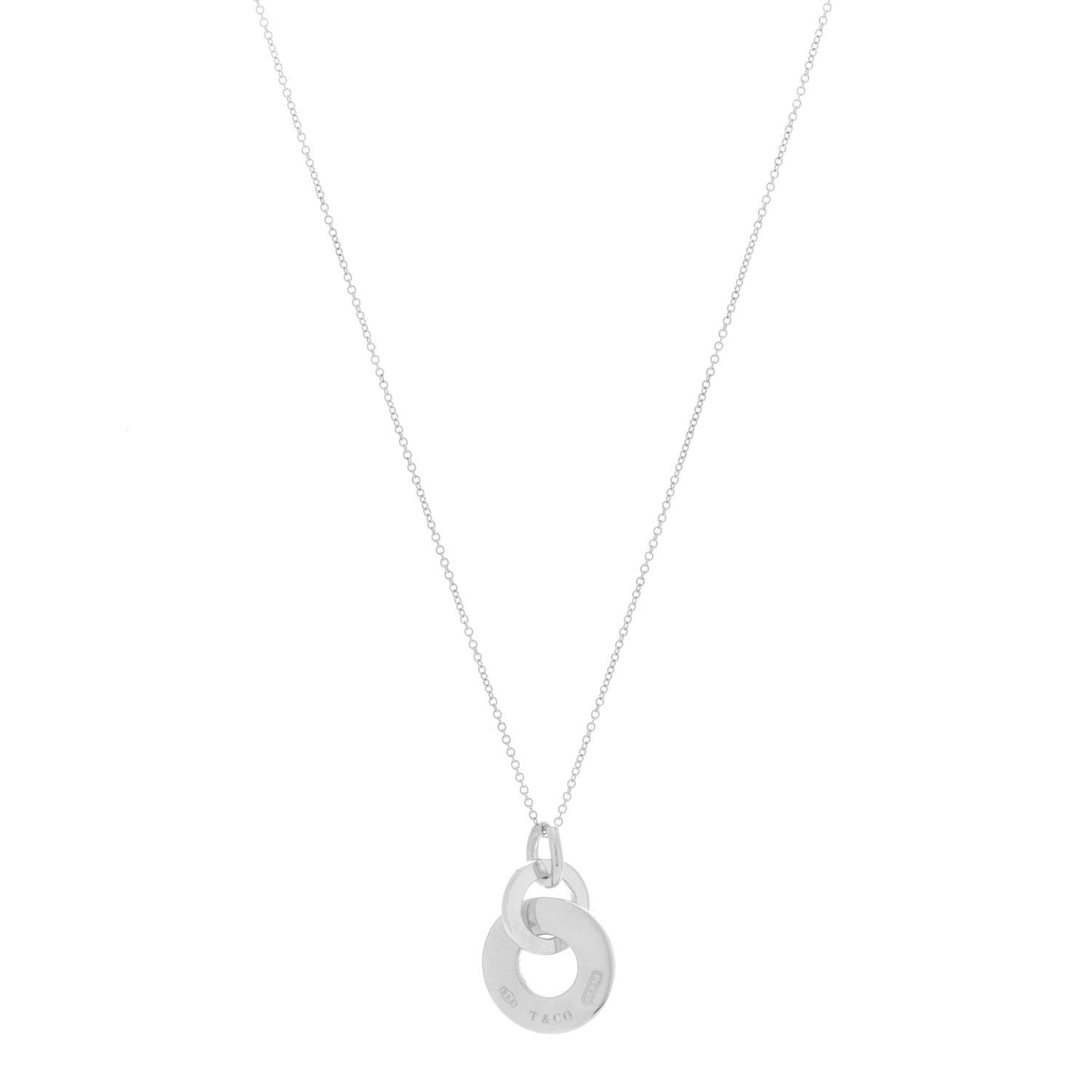 Sterling Silver 1837 Double Interlocking Drop Pendant Necklace