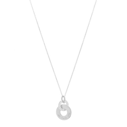 Tiffany Sterling Silver 1837 Double Interlocking Drop Pendant Necklace 1 of 7