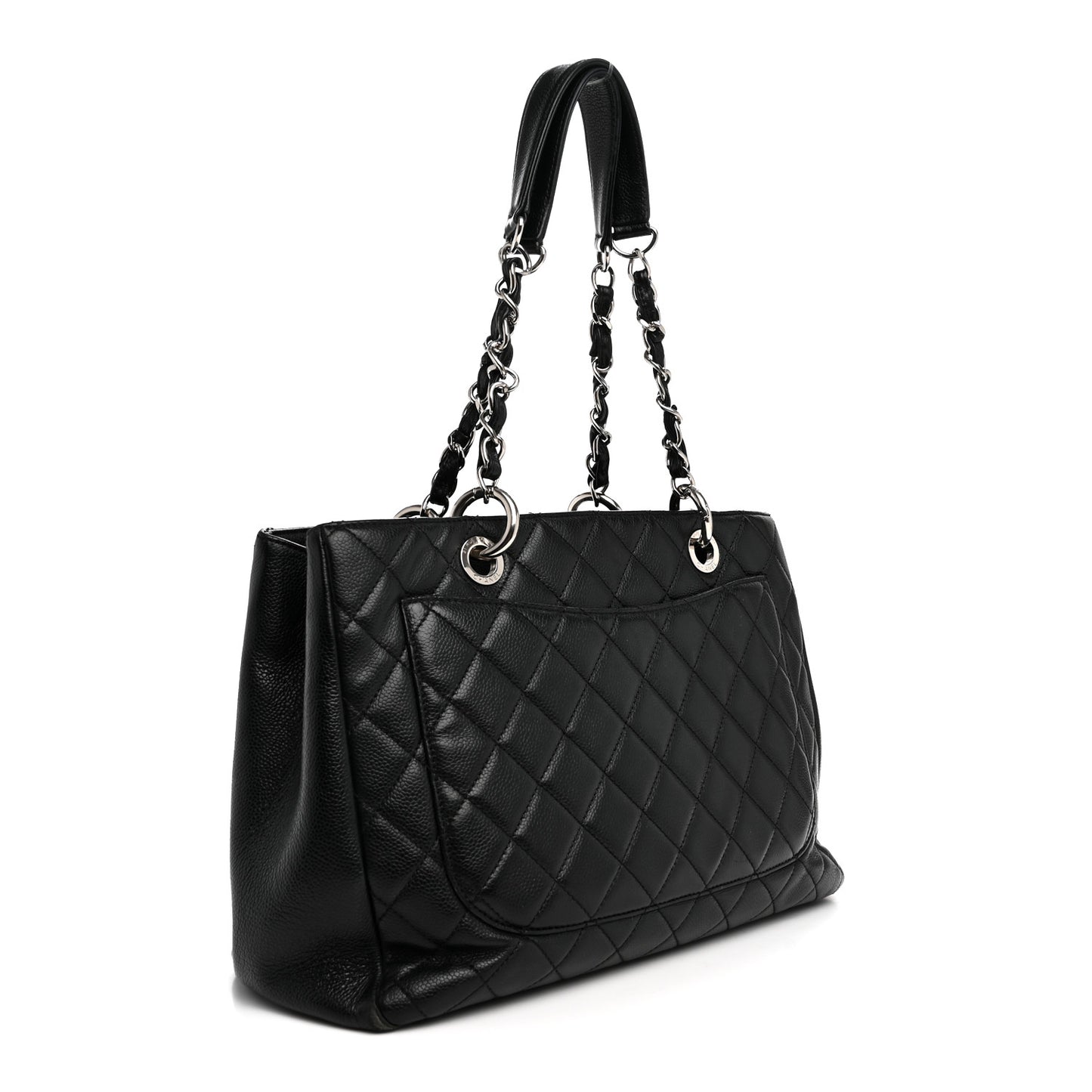 Caviar Quilted Grand Shopping Tote GST Black