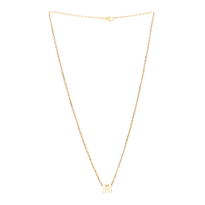Hermes Lacquered Gold Mini Pop H Pendant Necklace White 3 of 6