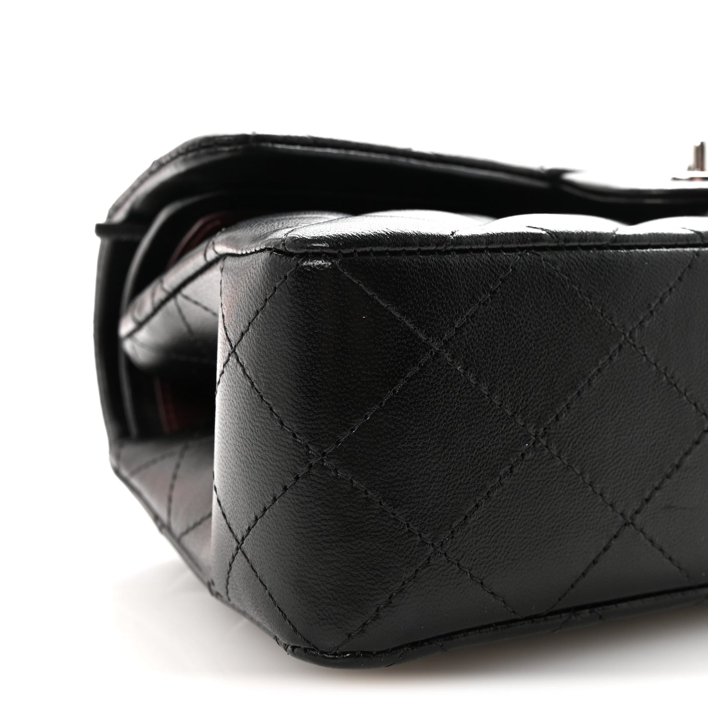 Lambskin Quilted Small Double Flap Black