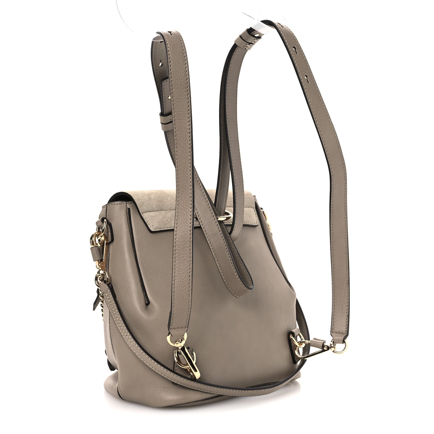 grey suede mini backpack The Foldover flap with magnetic press Chlo Small Faye Suede &