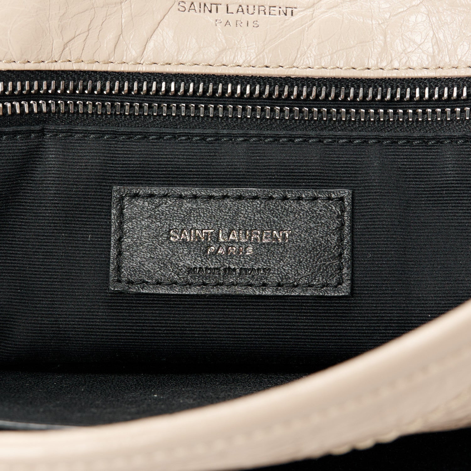 Saint Laurent Crinkled Calfskin Matelasse Monogram Medium Niki Chain Satchel Light Taupe 7 of 11