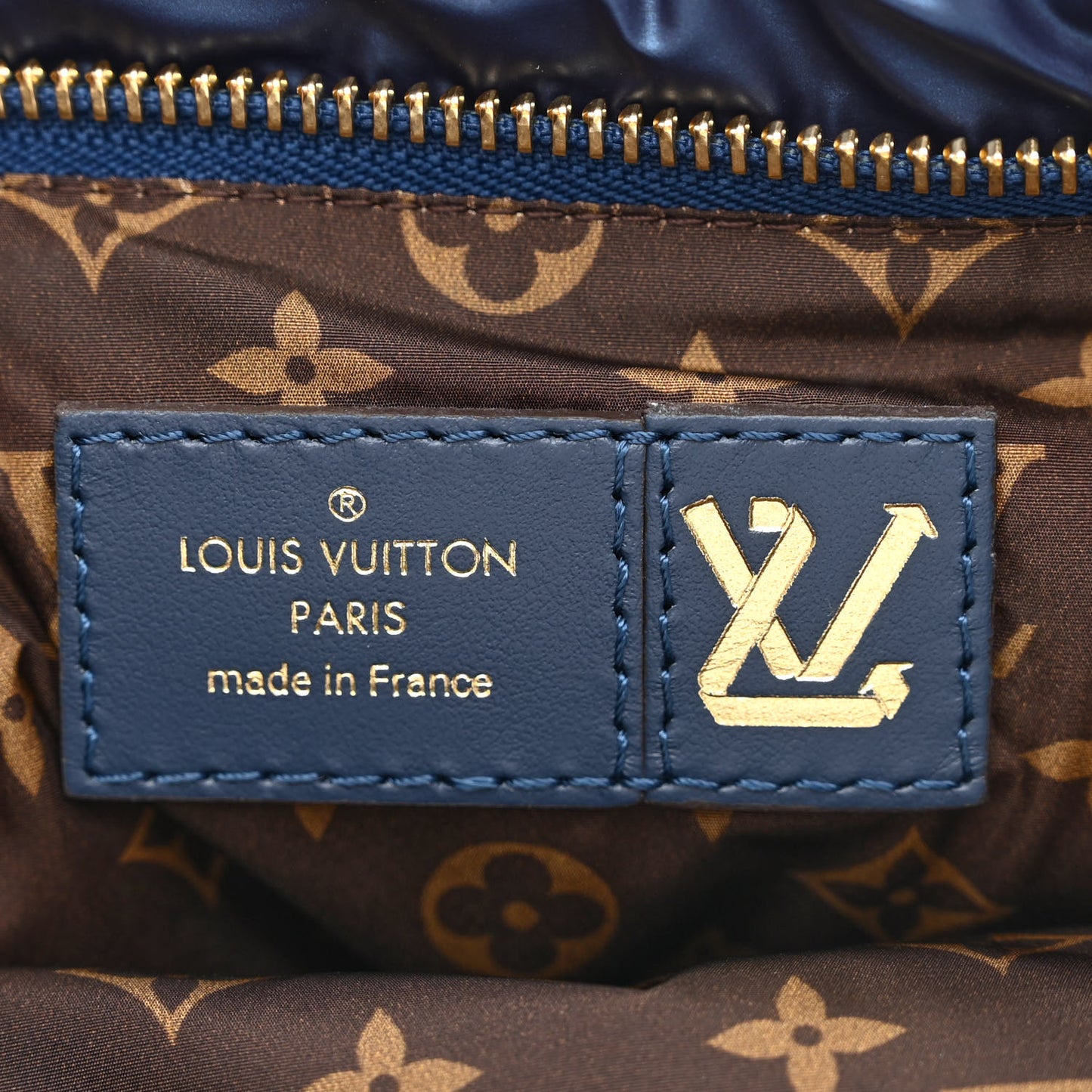 Econyl Monogram Pillow Maxi Multi Pochette Accessories Navy Silver