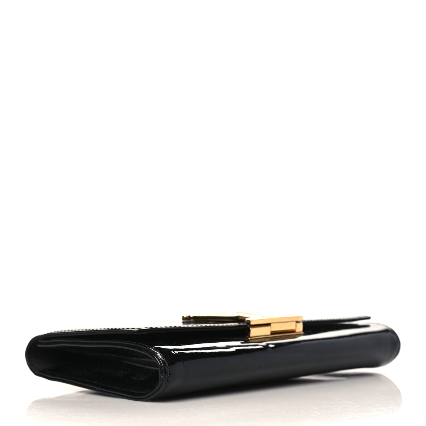 Patent Louise Clutch Black
