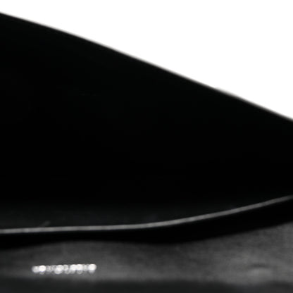 Balenciaga Metallic Calfskin Crocodile Embossed Hourglass Flap Flat Pouch Silver 5 of 10