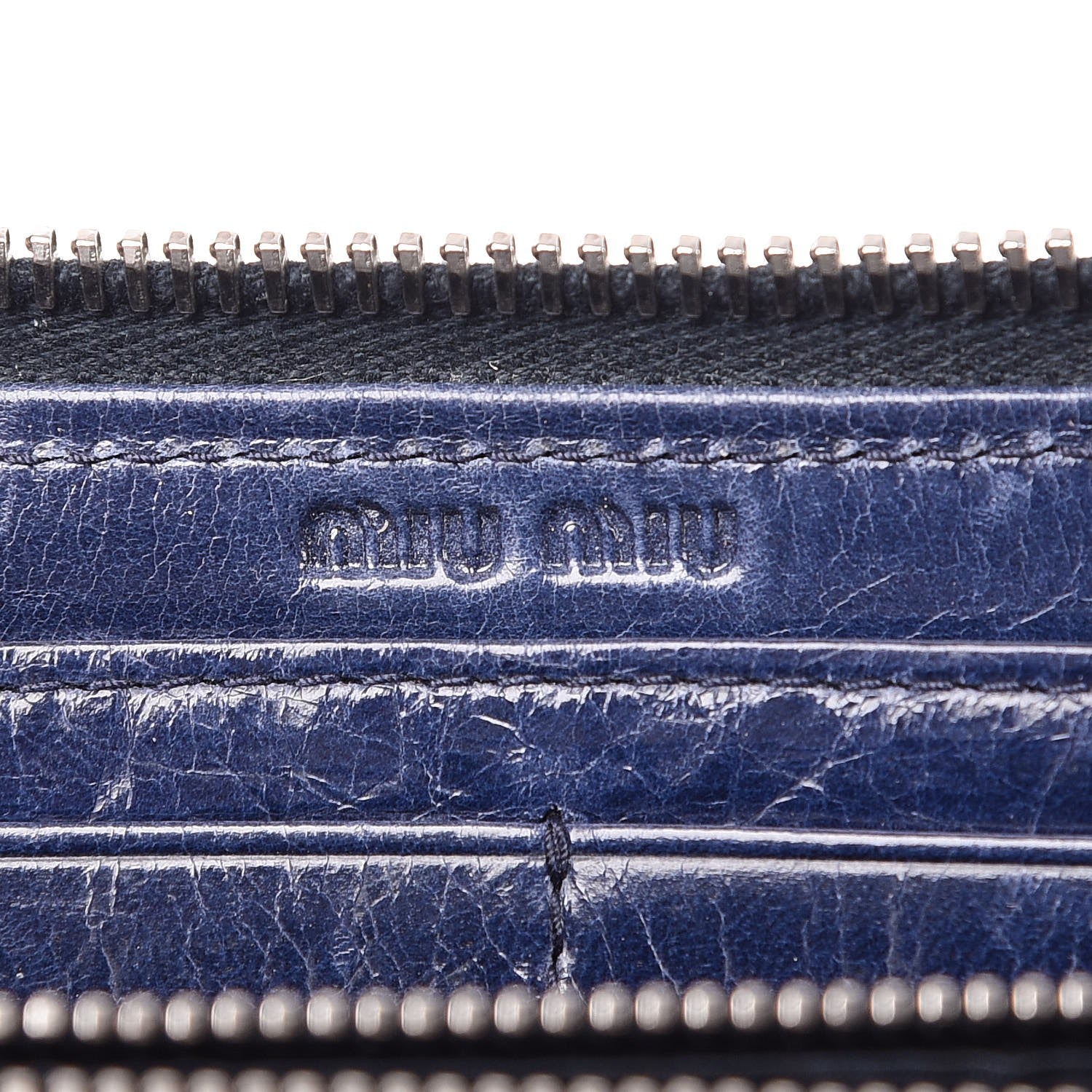 Miu Miu Nappa Matelasse Lux Zip Around Wallet Bleuette 6 of 8