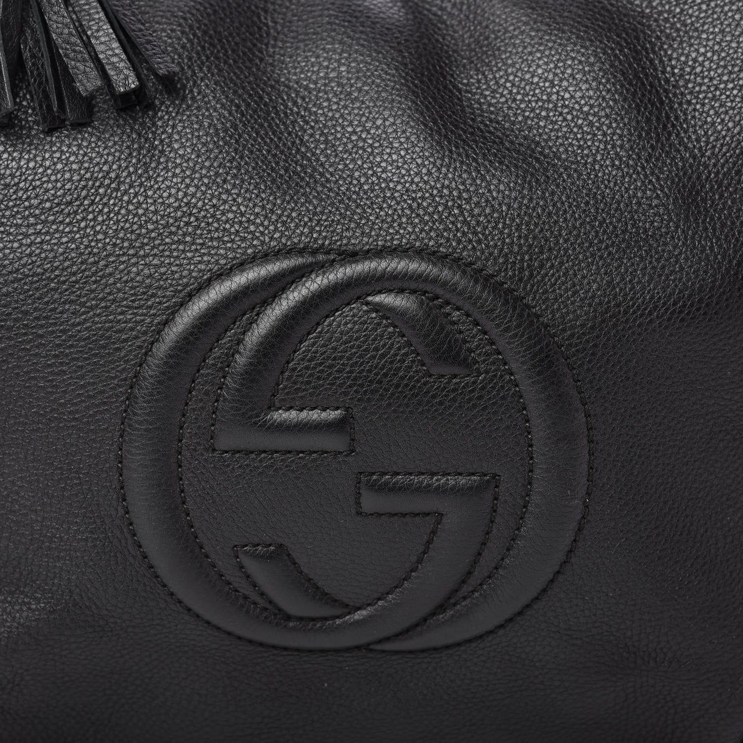 Pebbled Calfskin Medium Soho Chain Hobo Black