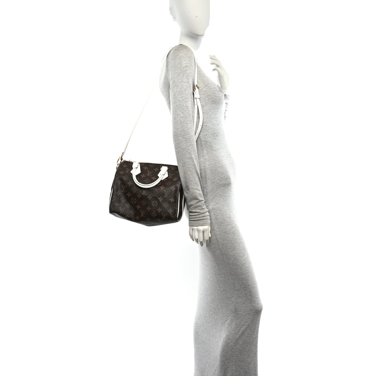 Monogram LV Match Speedy Bandouliere 25 White