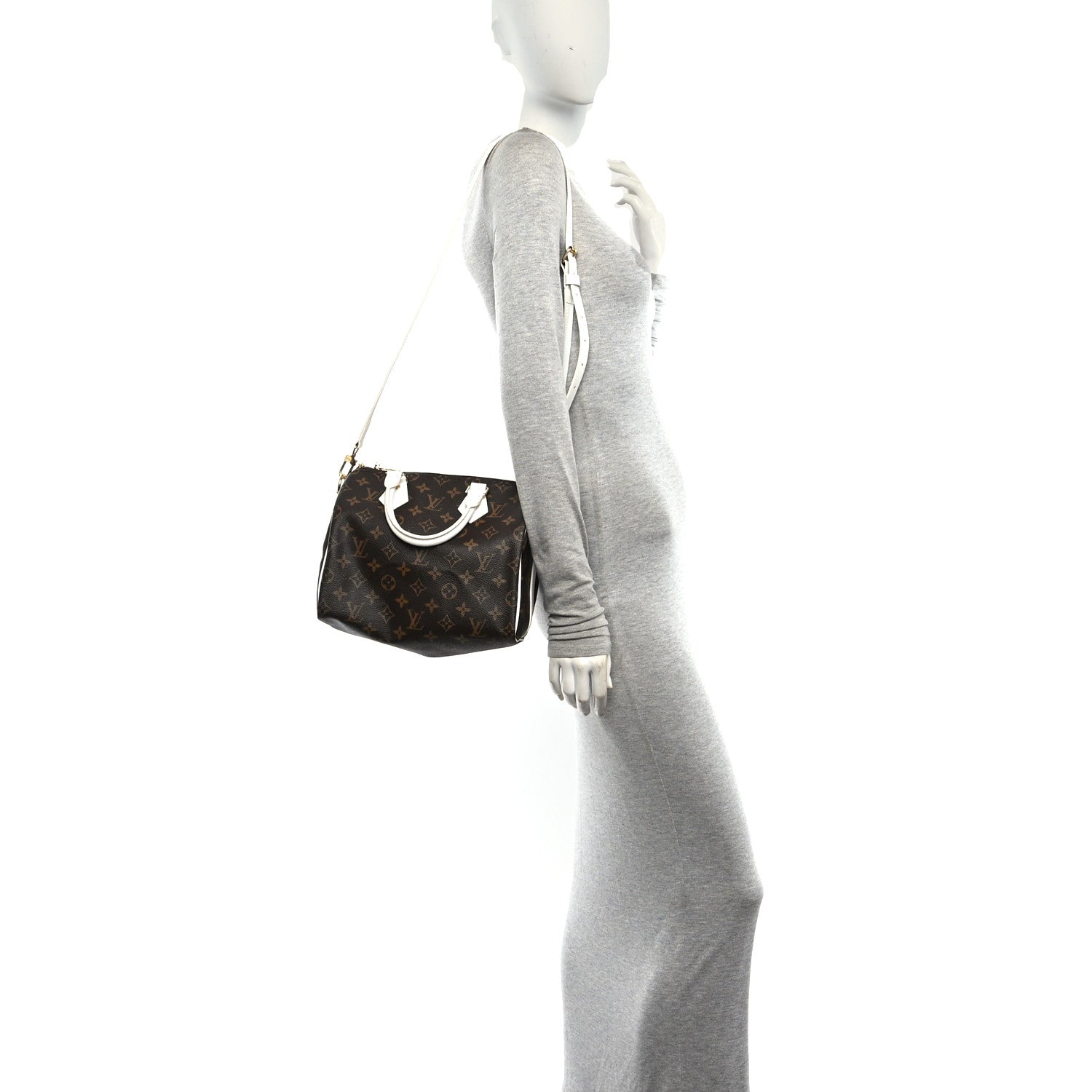 Louis Vuitton Monogram LV Match Speedy Bandouliere 25 White 2 of 9