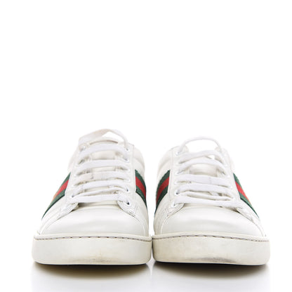 Gucci Calfskin Web Bee Embroidered Womens Ace Sneakers 38 White Green 2 of 17