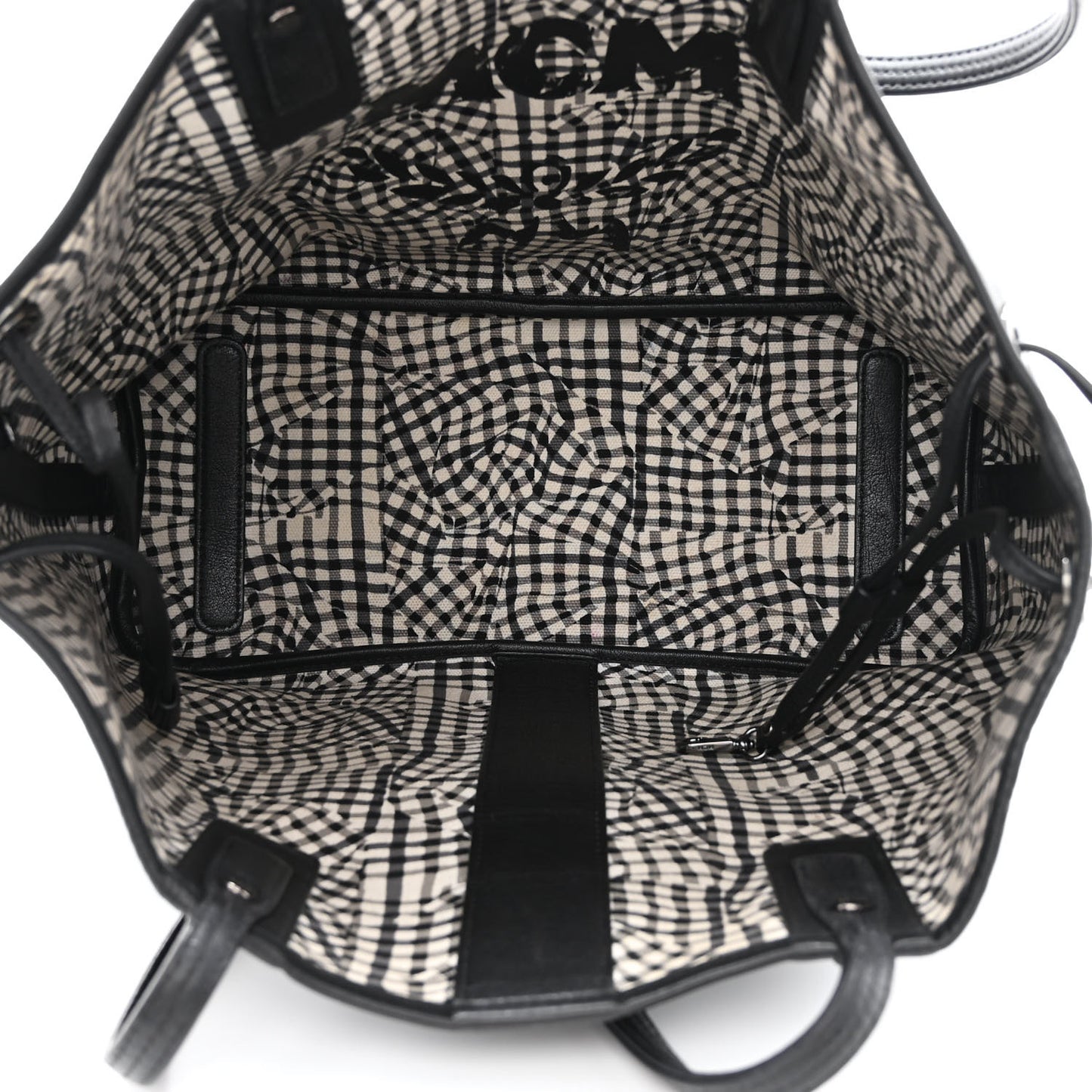 Grained Calfskin Visetos Medium Liz Reversible Shopper Tote Black