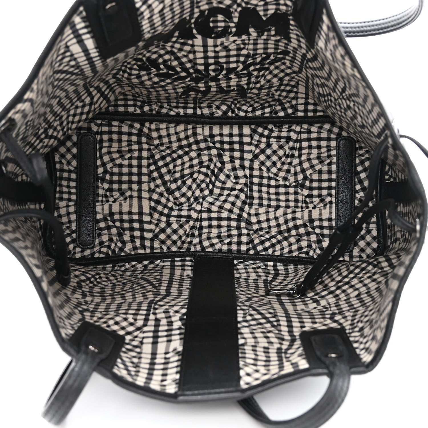 MCM Grained Calfskin Visetos Medium Liz Reversible Shopper Tote Black 5 of 17