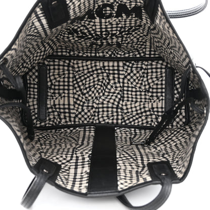 MCM Grained Calfskin Visetos Medium Liz Reversible Shopper Tote Black 5 of 17