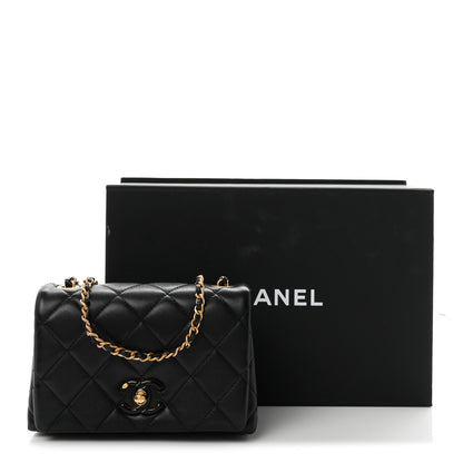 Chanel Shiny Lambskin Quilted Enamel CC Mini Flap Black 11 of 11