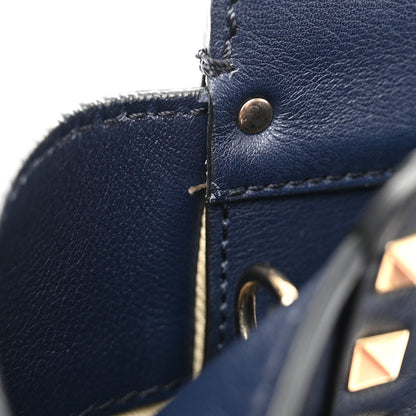 Valentino Garavani Vitello Rockstud Double Handle Tote Marine 14 of 14
