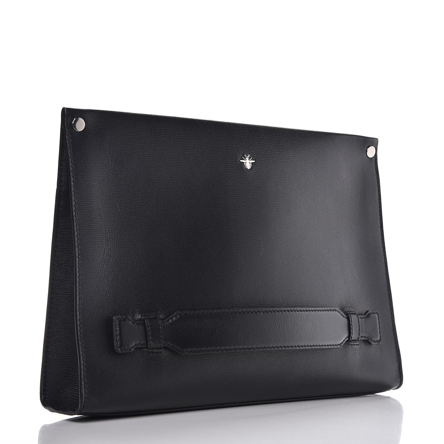 Christian Dior Calfskin Cork Signature Bee Homme Pochette Black 3 of 7