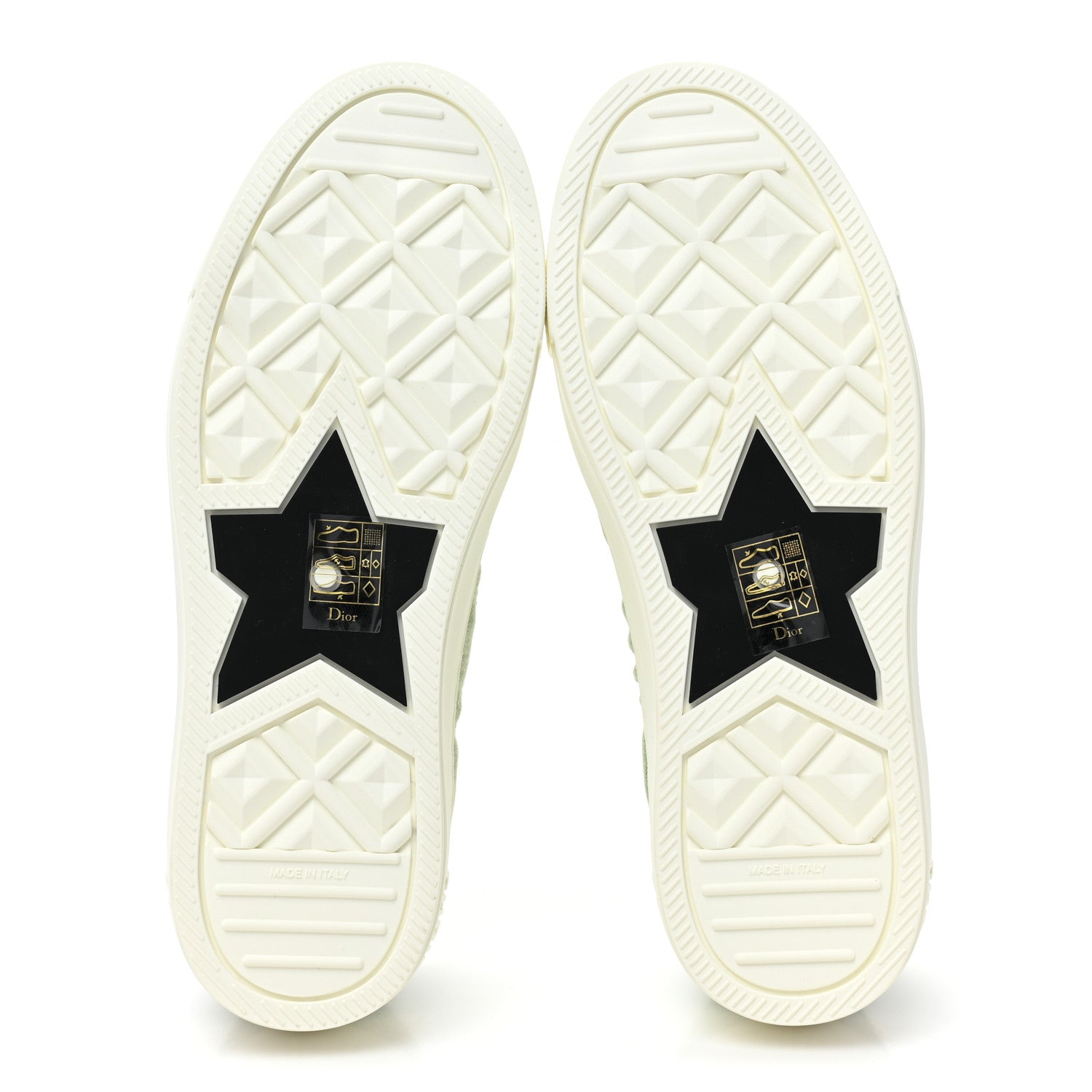 Christian Dior Canvas Cannage Walk 'N' Dior Low Top Sneakers 37.5 Pale Green 6 of 11