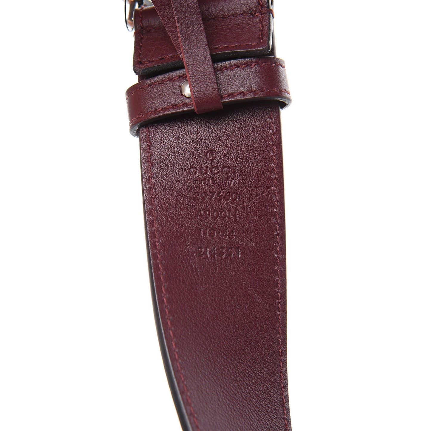 Moon Calfskin Nickel Double G 40mm Belt 110 44 Strong Red