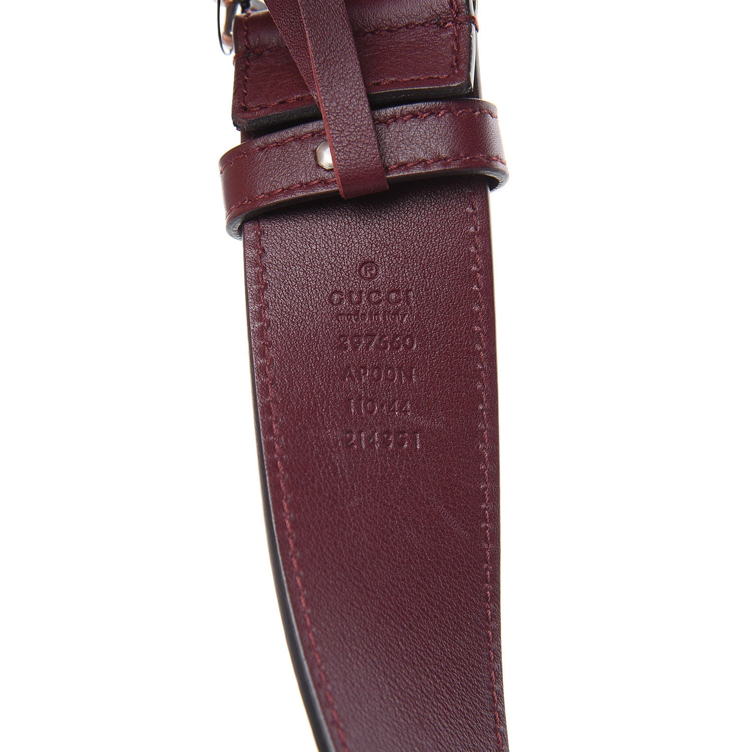 Gucci Moon Calfskin Nickel Double G 40mm Belt 110 44 Strong Red 4 of 8