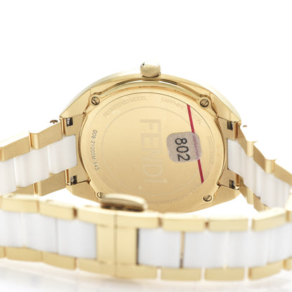 Fendi Stainless Steel Ceramic Diamond 34mm Momento Bugs Quartz Watch 5 of 6