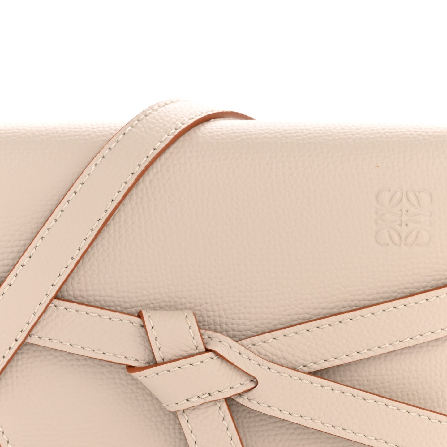 Grained Calfskin Mini Gate Dual Bag Light Ghost