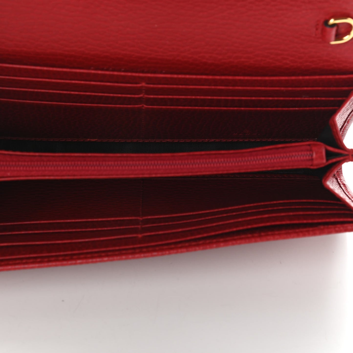 Dollar Calfskin Petite GG Marmont Wallet Chain Bag Hibiscus Red