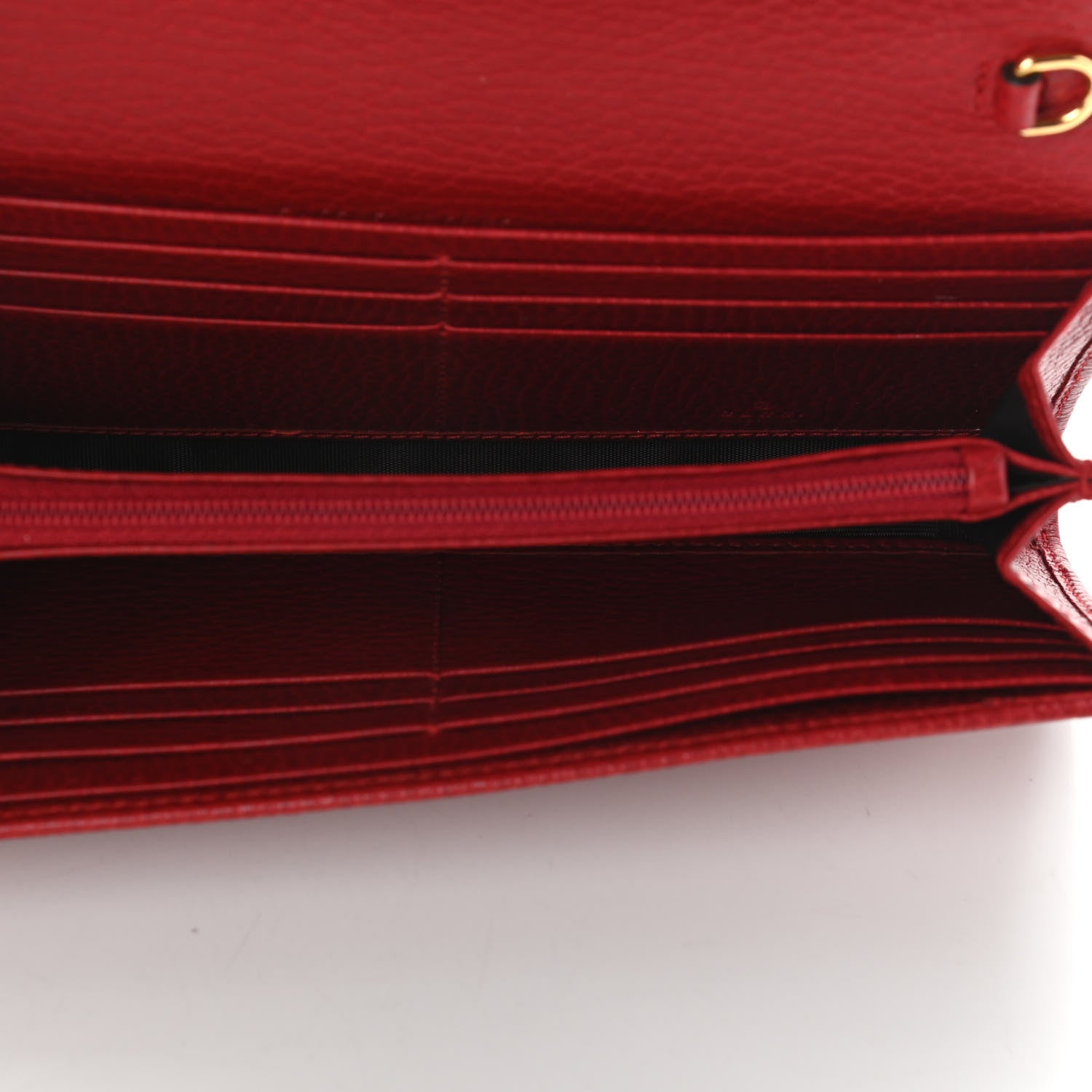 Gucci Dollar Calfskin Petite GG Marmont Wallet Chain Bag Hibiscus Red 4 of 10