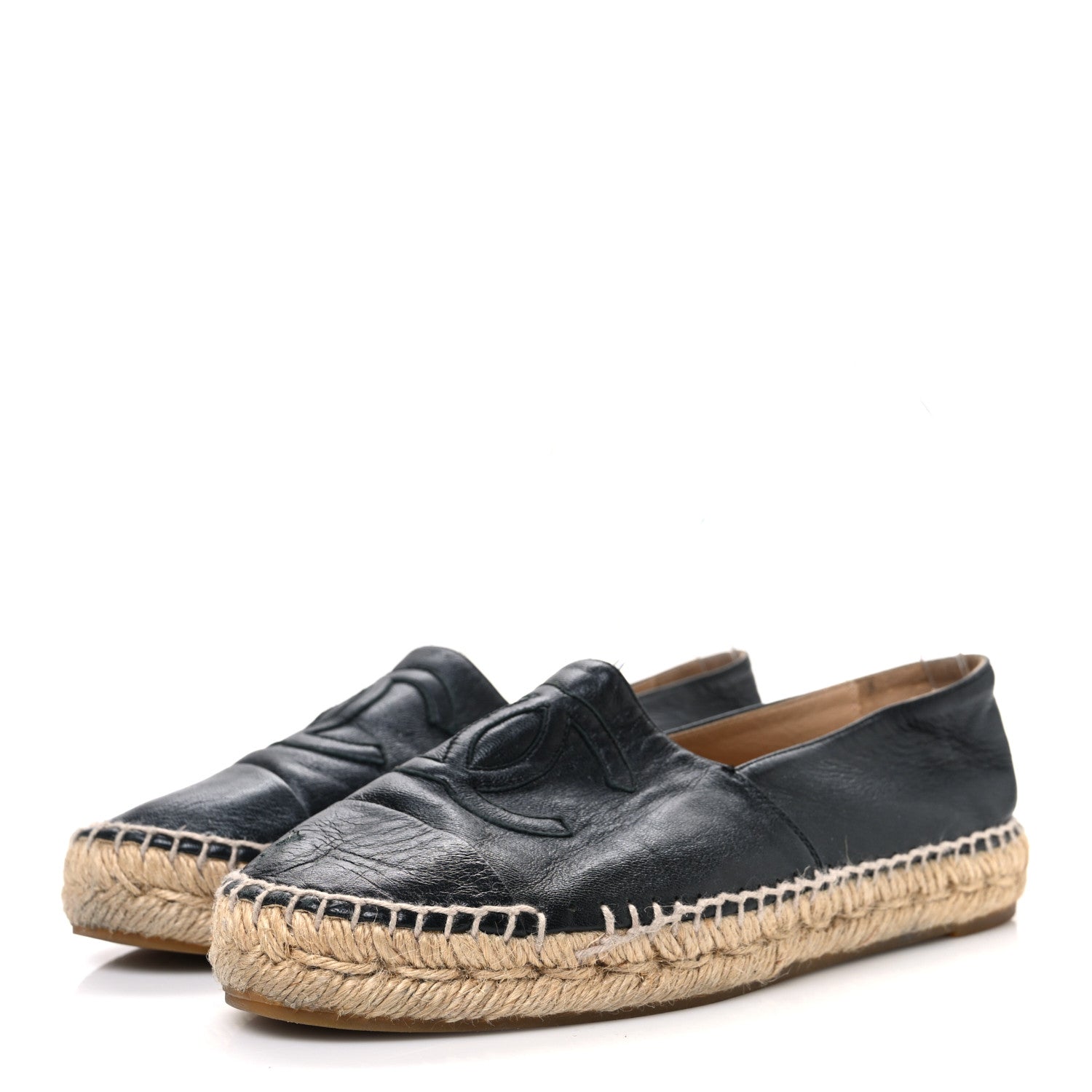 Chanel Lambskin CC Espadrilles 36 Black 1791202 – FASHIONPHILE