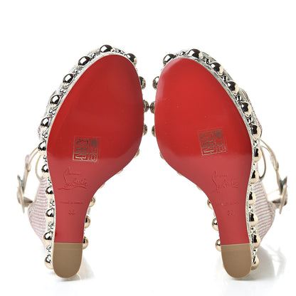 Christian Louboutin Lurex Chocazeppa 120 Platform Wedge Sandals 36 Lupin 5 of 9