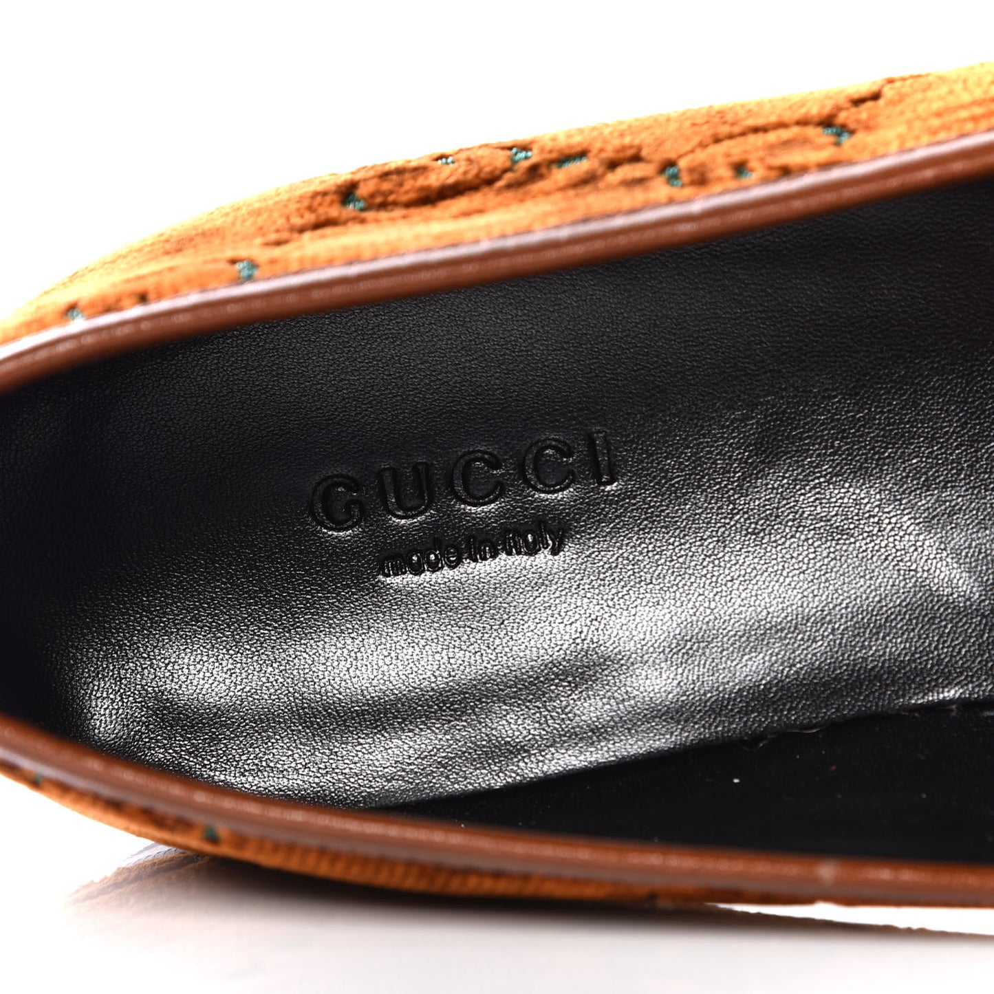 Velvet GG Monogram Horsebit Womens Jordaan Loafers 39.5 Cognac Green