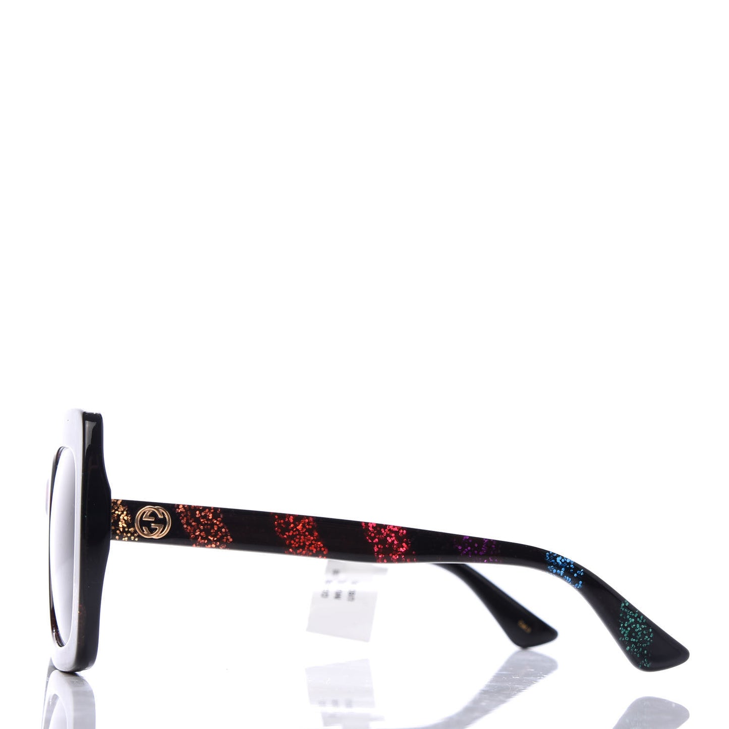Acetate Oversize Stripe Sunglasses GG0328S Black Multi