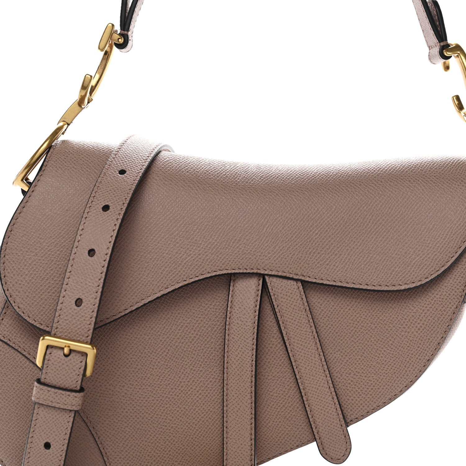 Christian Dior Grained Calfskin Saddle Bag With Strap Blush 8 of 10