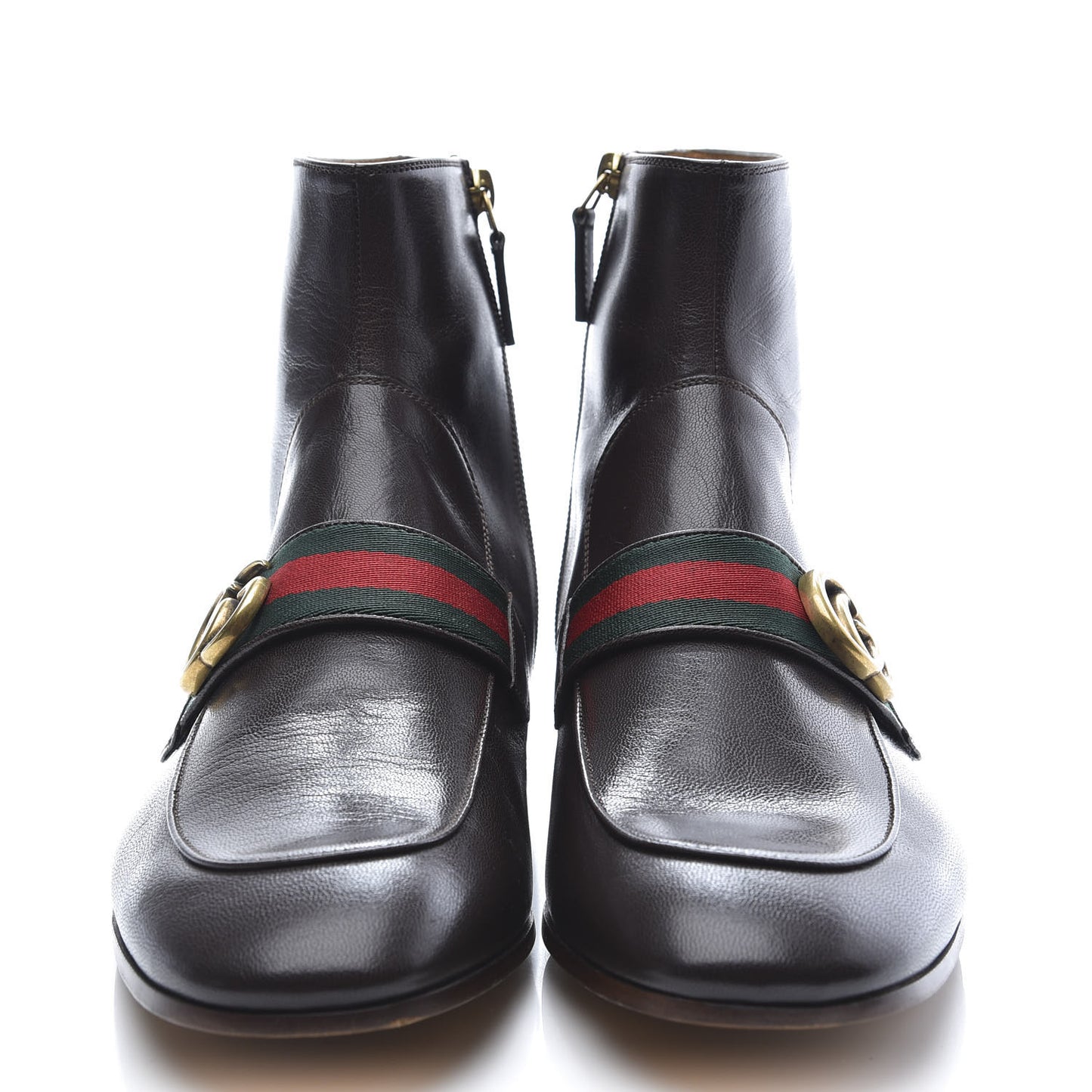 Goatskin Web Mens GG Ankle Boots 8 Cocoa