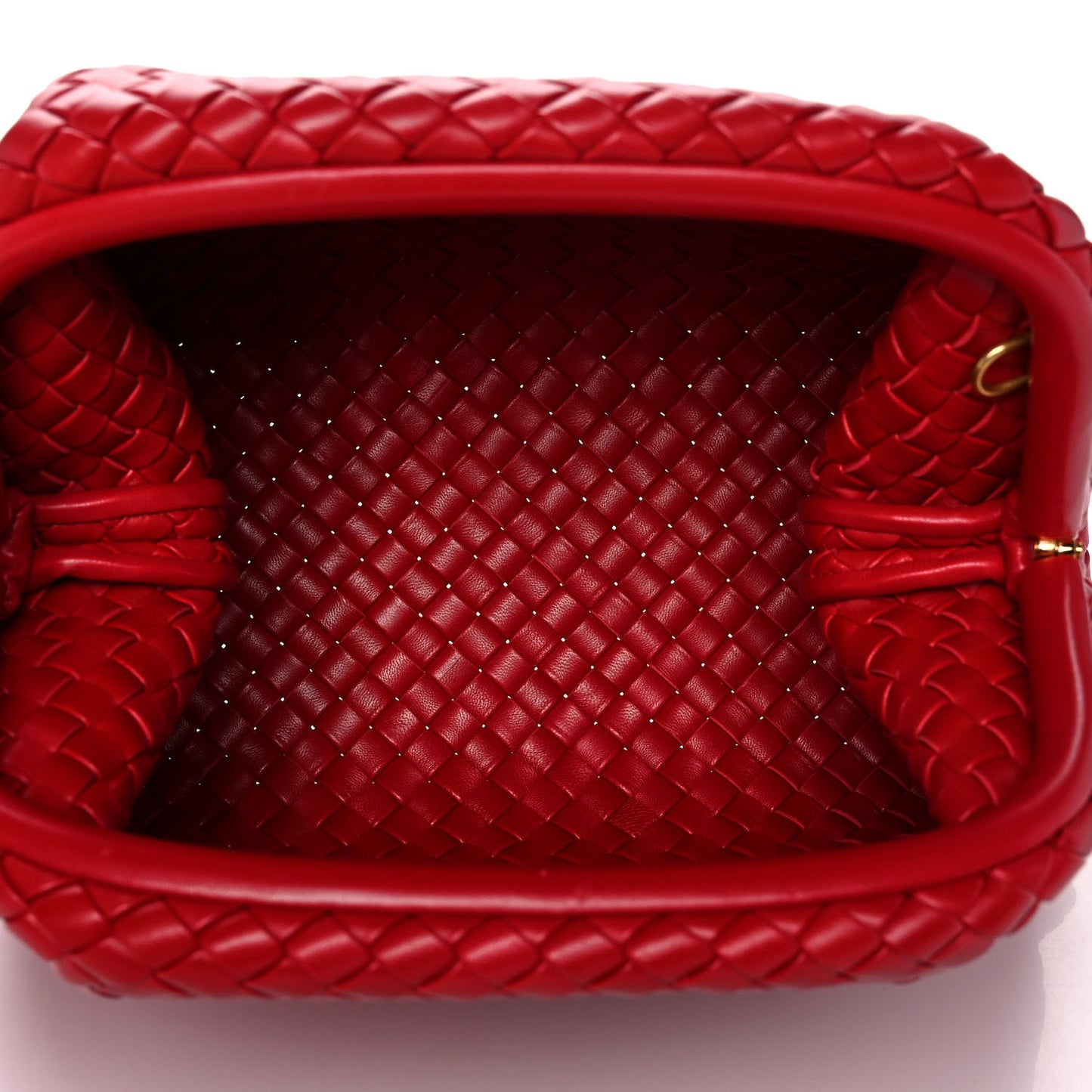 Nappa Intrecciato Padded Clutch Red