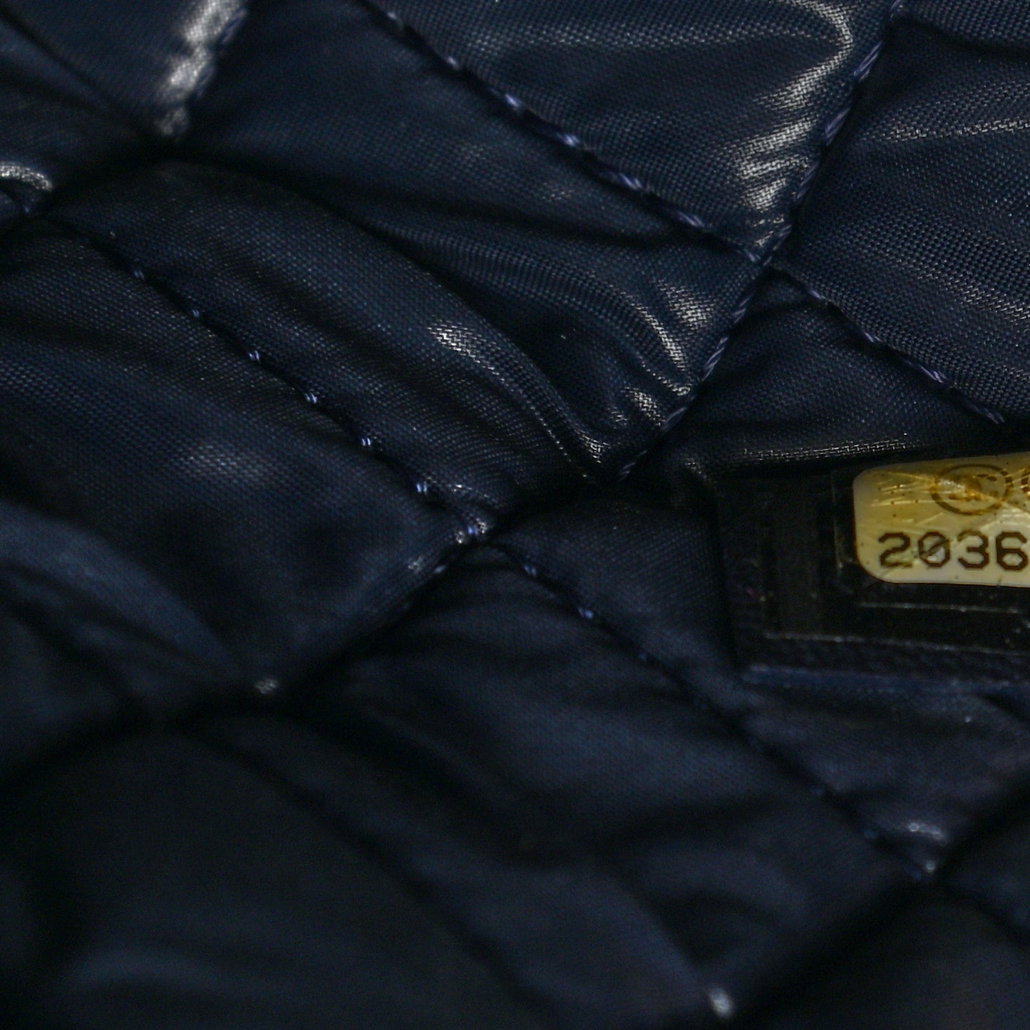 Lambskin Quilted Large Cosmetic Case Navy