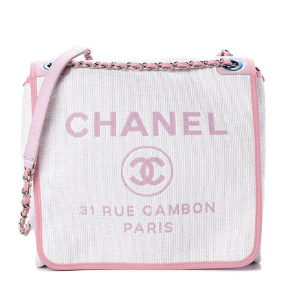 Chanel Woven Straw Raffia Small Deauville Messenger Pink 1 of 11
