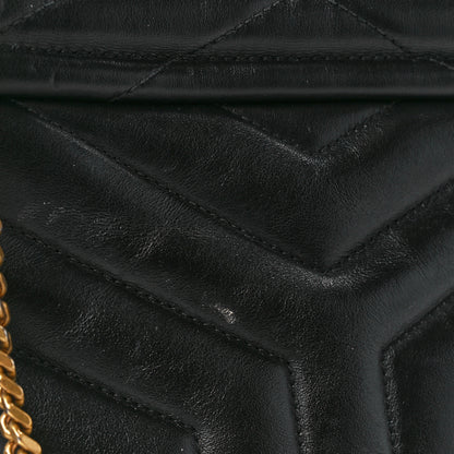 Saint Laurent Calfskin Y Quilted Monogram Small Loulou Chain Satchel Black 12 of 17