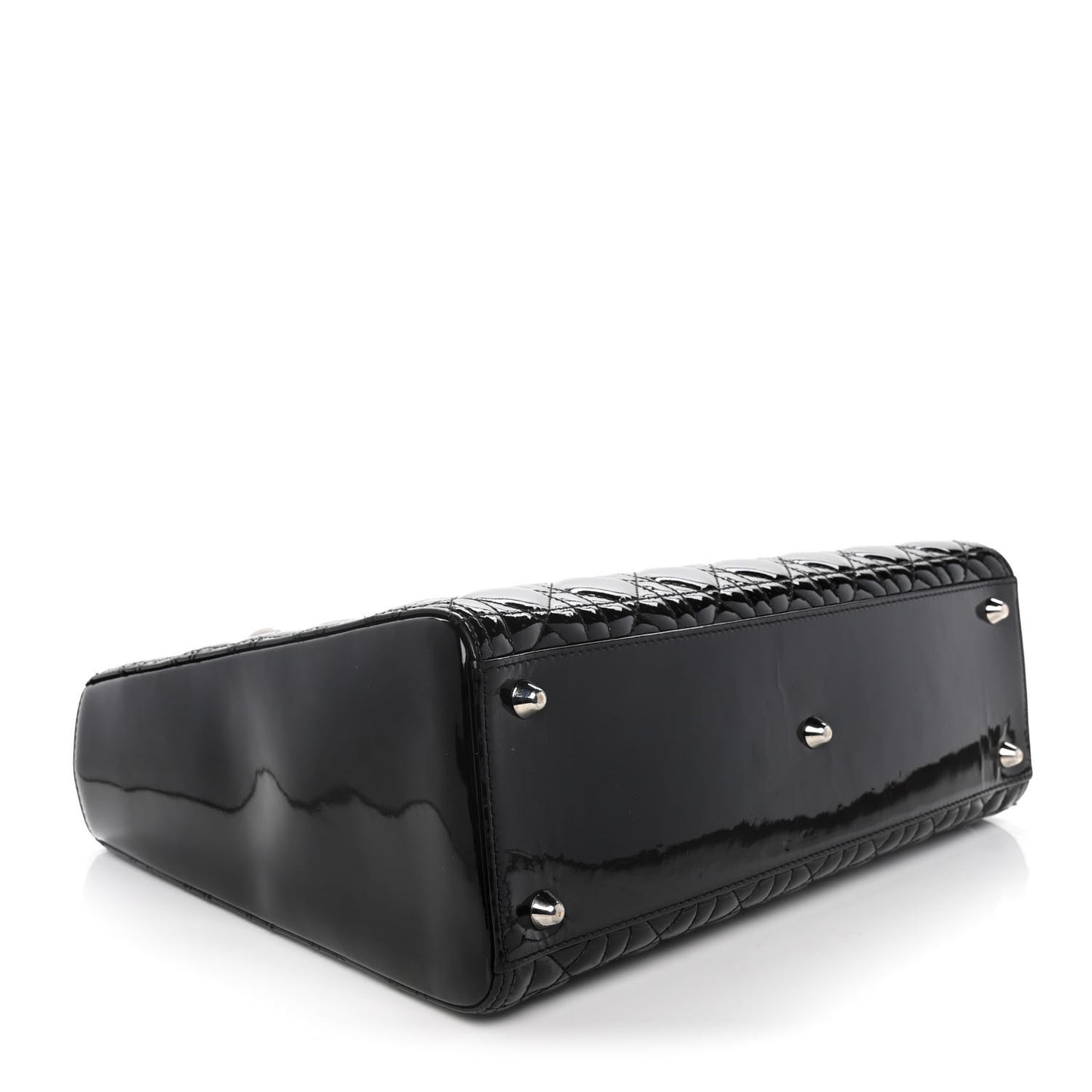 Patent Cannage Large Lady Dior Black